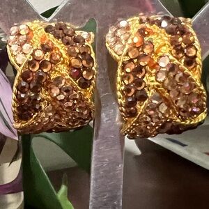 Richard Kerr unmarked vintage Large half hoop clip earrings